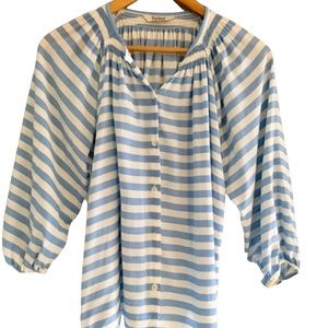 Tucker Striped Blouse